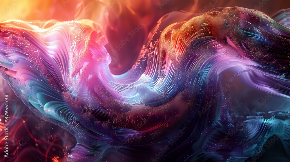 Fototapeta premium Abstract vibrant swirl of colors, ideal for creative designs, digital art, and dynamic backgrounds.