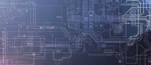 Wallpaper Mural Abstract blue circuit board background with digital lines and connections, representing modern technology and electronic network systems. Torontodigital.ca