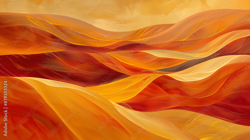 Abstract desert landscape with vibrant swirling sand dunes
