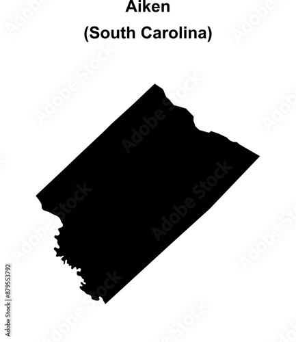 Aiken County (South Carolina) blank outline map