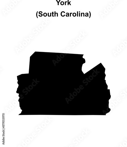York County (South Carolina) blank outline map