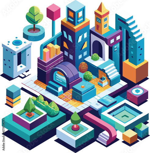 3D and Isometric Designs vector art