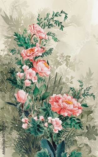 background with roses