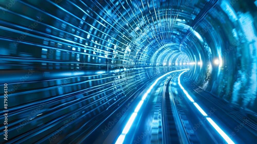 Futuristic Virtual Private Network Tunnel with Glowing Digital Infrastructure Futuristic Virtual Private Network Tunnel with Glowing Digital Infrastructure