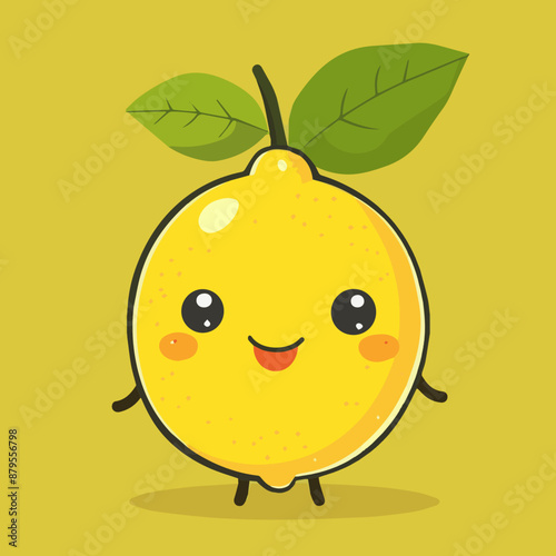 Cute Cartoon Lemon Food Character Illustration