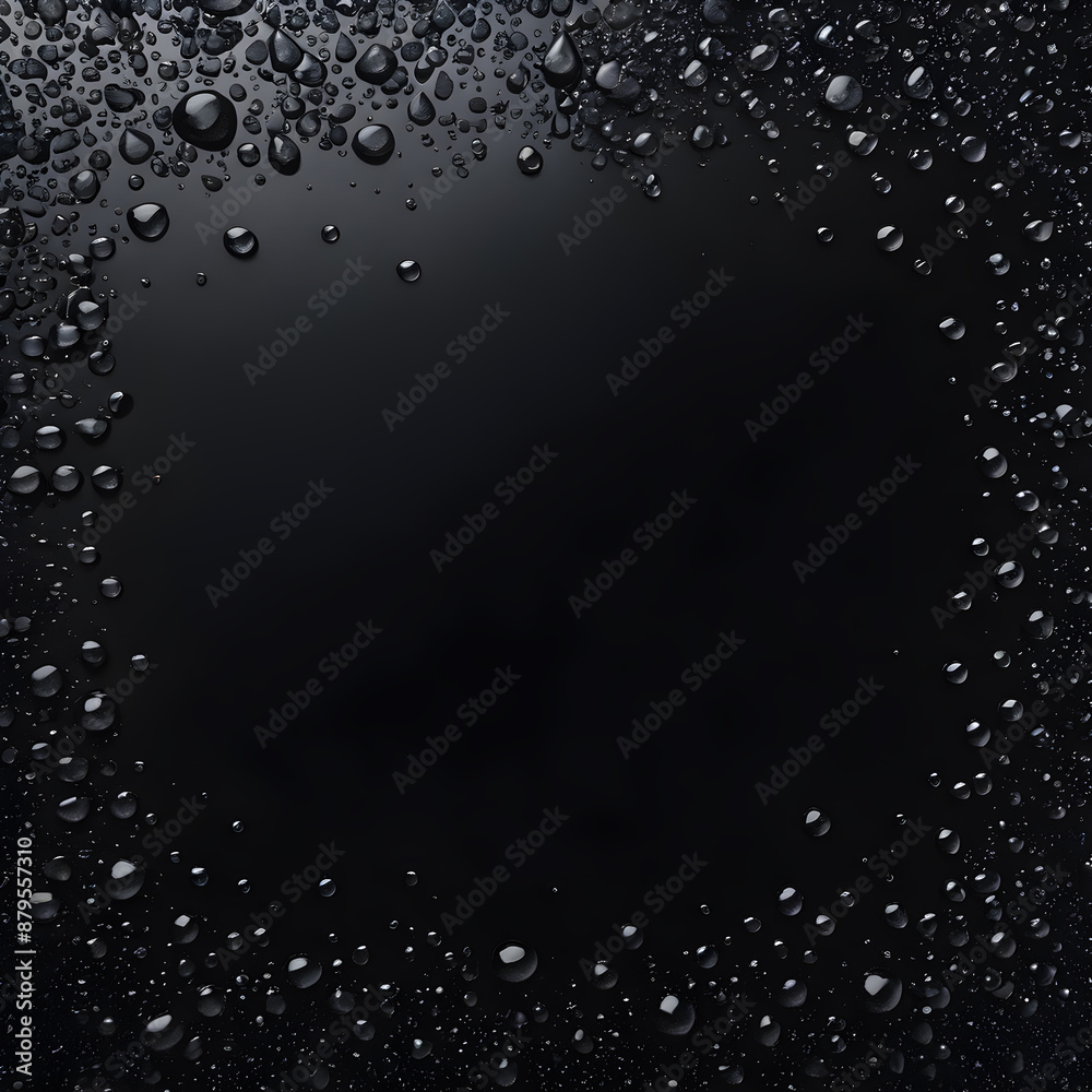 Obraz premium Water drops on black background with copy space for your text or image