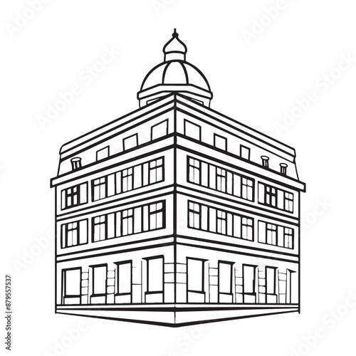 Detailed Vector Shape of European Architecture