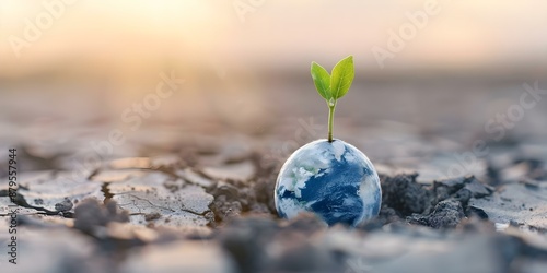 Earth is suffering from the crisis of ecocide facing environmental destruction. Concept Environmental Crisis, Ecological Devastation, Earth's Degradation, Climate Emergency, Ecosystem Collapse photo