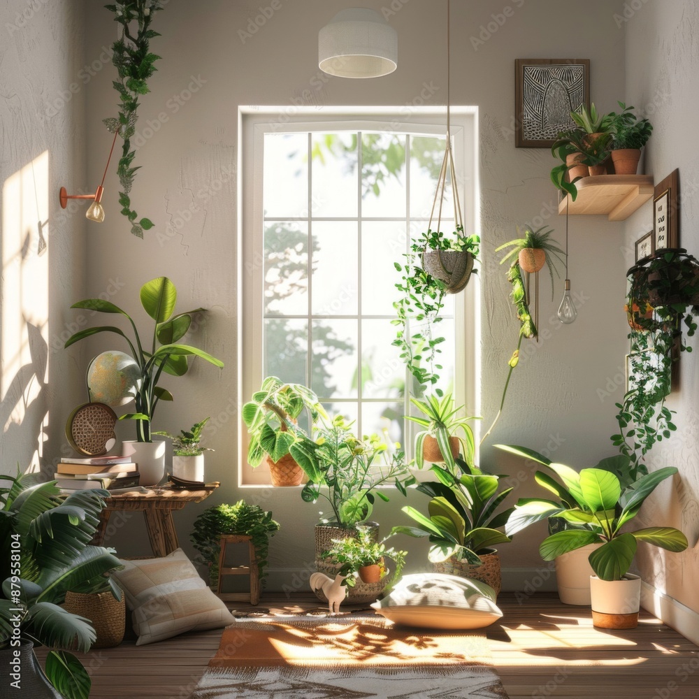 plant, window, interior, flower, home, pot, house, 