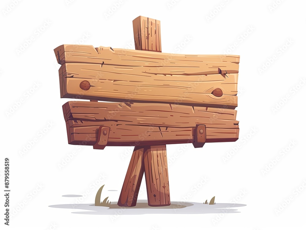 Cartoon wooden signboard, vector illustration on white background Cartoon wooden signboard, vector illustration on white background