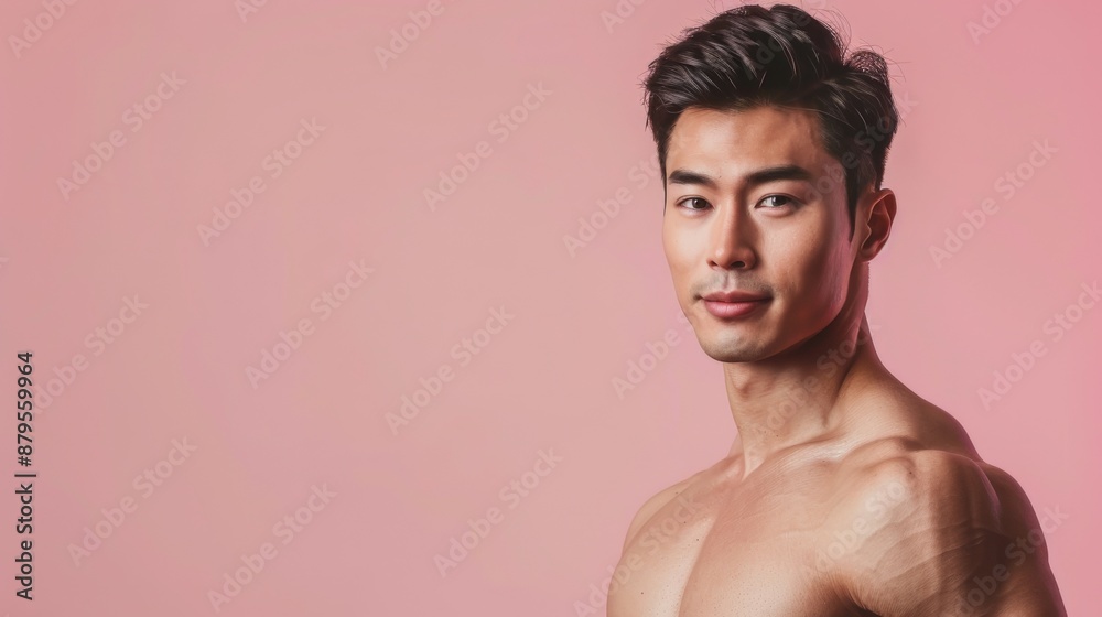 Handsome Man Against Pink Background