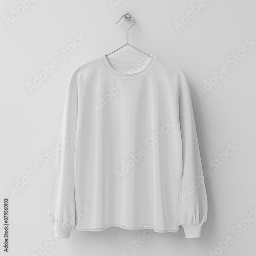 White Blank Long Sleeve T-Shirt With Hanger