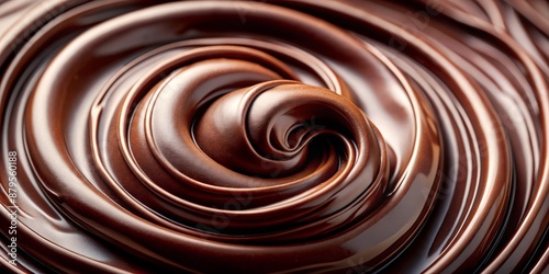 Close-up Swirling Chocolate Texture, Chocolate Texture, Swirling Chocolate, Food Photography, Chocolate Background