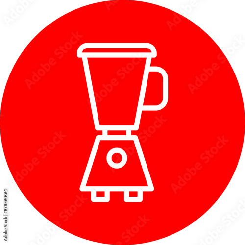 Juicer Vector Line White Circle Red