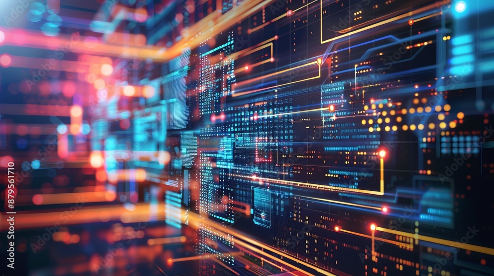 A digital abstract background featuring bright neon lines and patterns, evoking feelings of modernity, speed, and technological advancement in a visually striking composition. A digital abstract background featuring bright neon lines and patterns, evoking feelings of modernity, speed, and technological advancement in a visually striking composition.