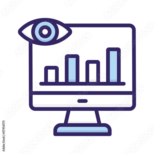 Data monitoring vector design in modern style isolated on white background
