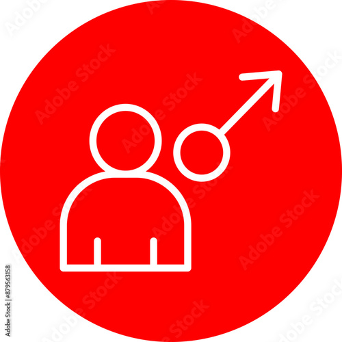 Male Vector Line White Circle Red