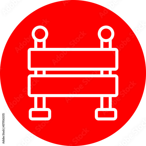 Barrier Vector Line White Circle Red