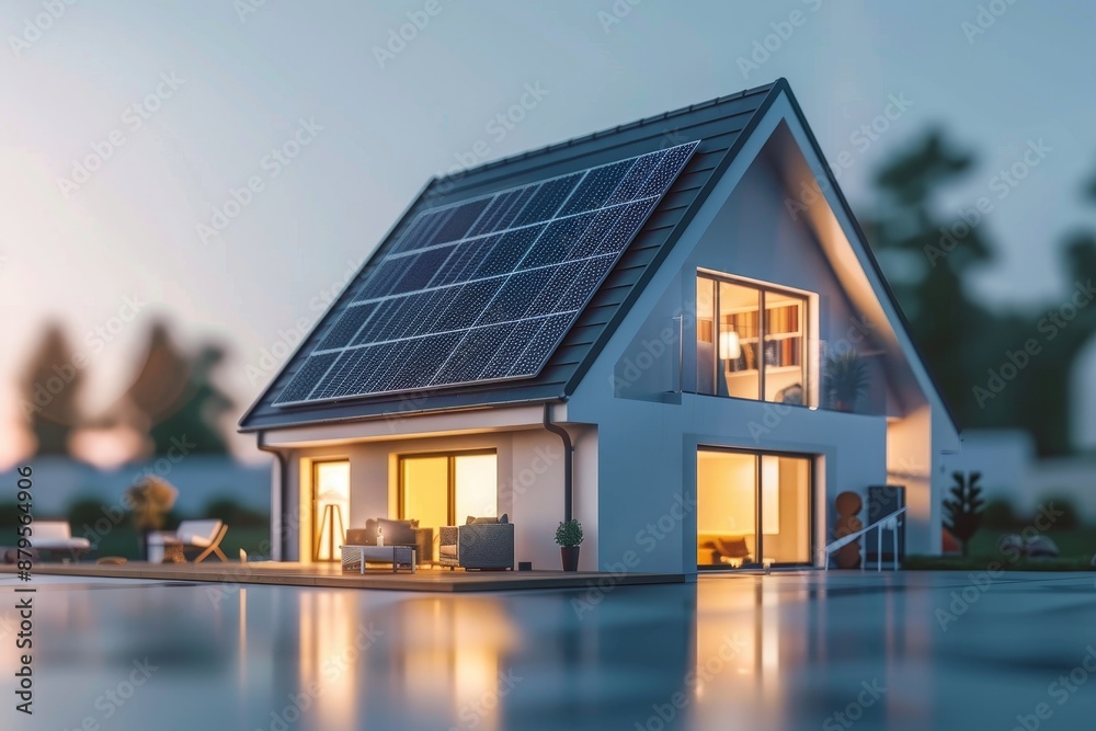 smart home with solar panels rooftop system for renewable energy smart home with solar panels rooftop system for renewable energy