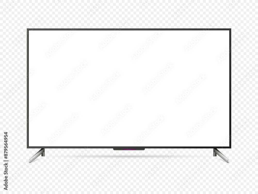Realistic tv screen. Smart tv mockup isolated on transparent background ...