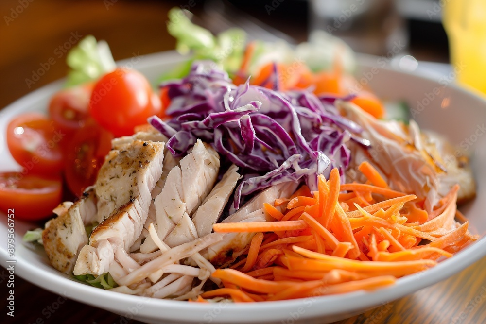 Vibrant tuna salad with fresh vegetables and eggs, ideal for healthy eating visuals and culinary presentations. Vibrant tuna salad with fresh vegetables and eggs, ideal for healthy eating visuals and culinary presentations.