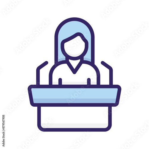 An amazing icon of orator in trendy design style