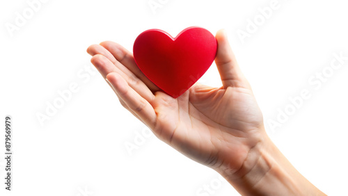 Hands holding heart symbolizes love and care in a romantic gesture photo