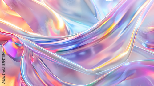 Wallpaper Mural abstract futuristic iridescent wave shape background.	 Torontodigital.ca