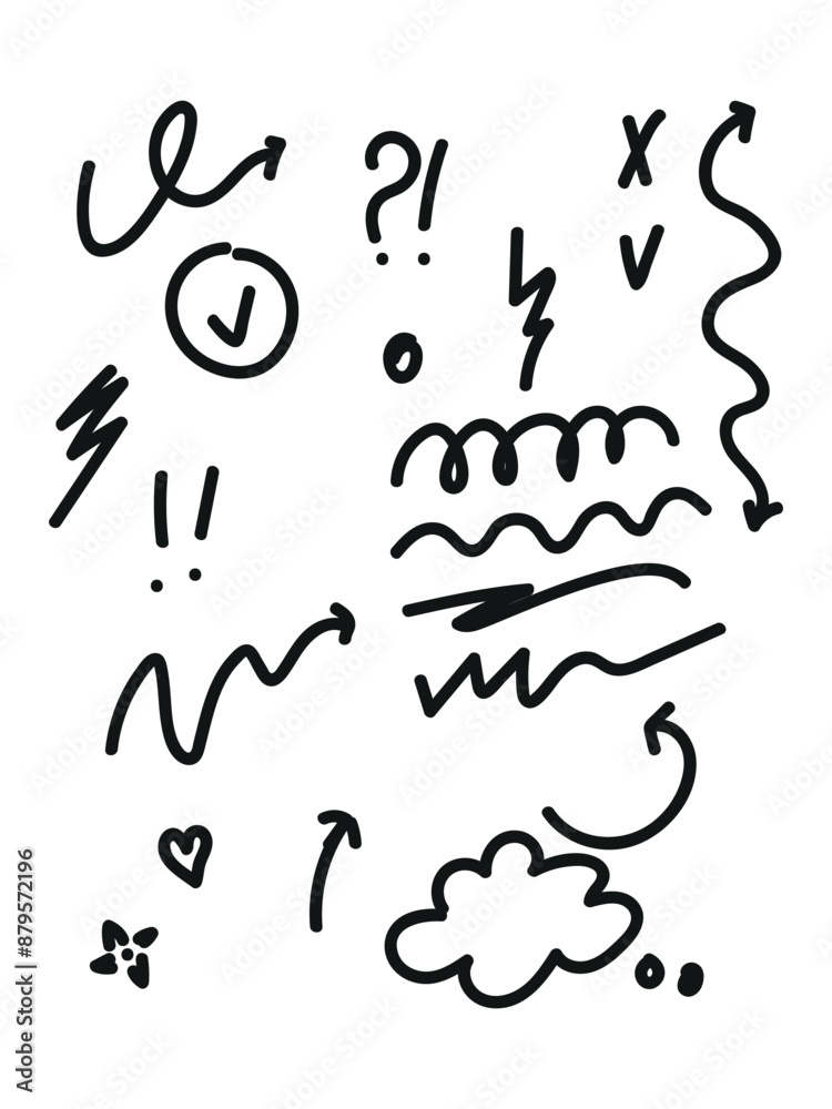 Doodle arrows hand drawn set. Collection of hand drawn arrows Set Doodle arrows hand drawn set. Collection of hand drawn arrows Set