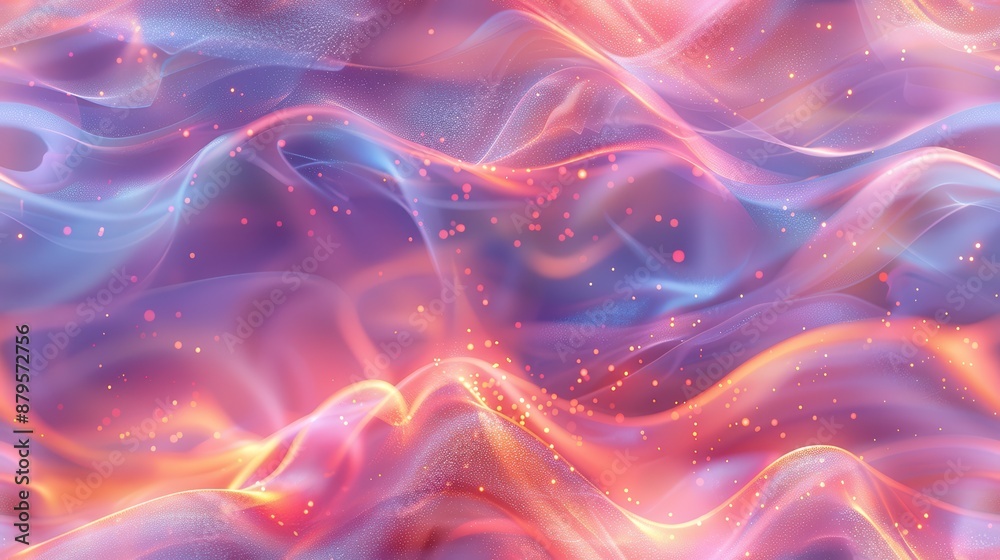 Fototapeta premium Abstract Background with Wavy Lines and Glowing Lights