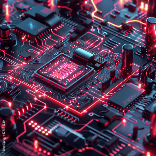 Visualization of AI representation, monitoring system, neon,
