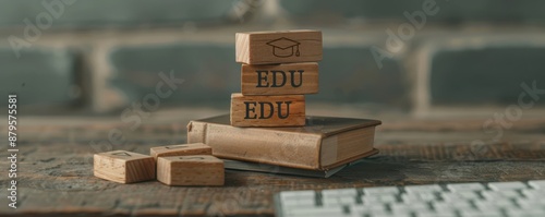 Wooden blocks stacked to form the word 