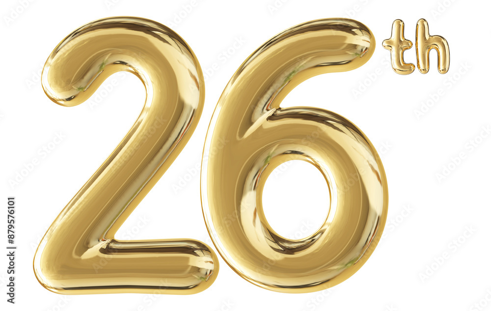 26th Anniversary Gold Number 3D 26th Anniversary Gold Number 3D