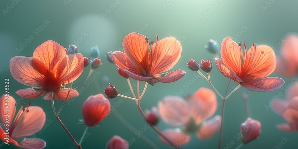 Pink Flowers in Bloom, Soft Focus Photography