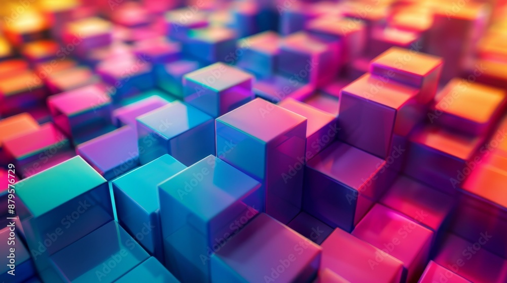 geometric shapes cube Rainbow colorful geometric shapes cube Rainbow colorful