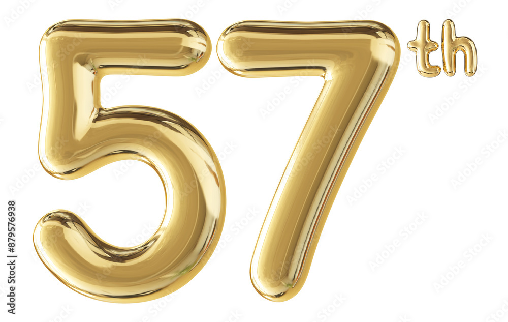 57th Anniversary Gold Number 3D 57th Anniversary Gold Number 3D