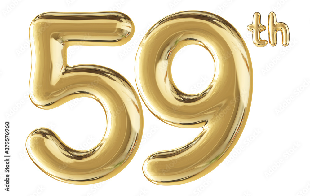 59th Anniversary Gold Number 3D 59th Anniversary Gold Number 3D