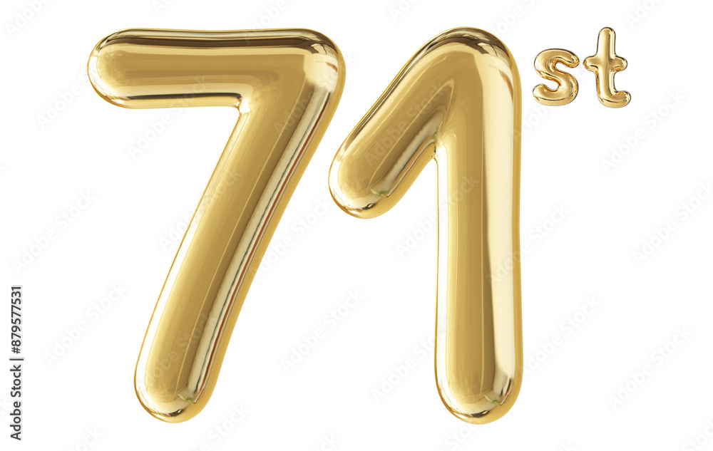 71st Anniversary Gold Number 3D 71st Anniversary Gold Number 3D