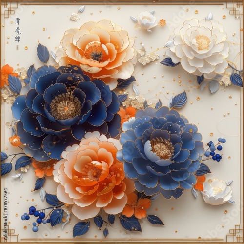 Delicate Flower Arrangement on Panel