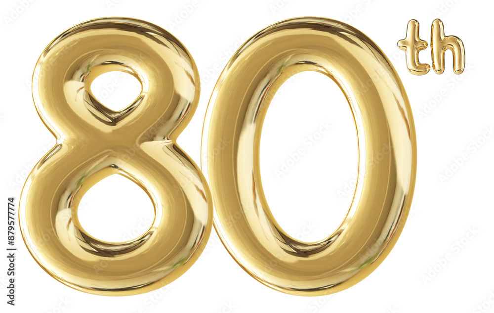 80th Anniversary Gold Number 3D 80th Anniversary Gold Number 3D