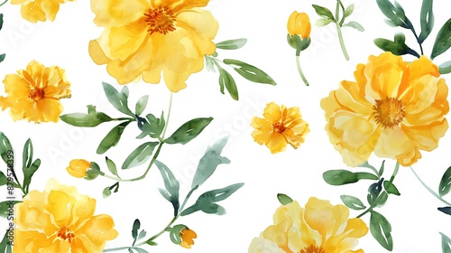Watercolor Yellow Flowers Illustration