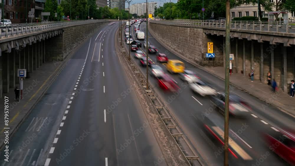 Spring Day Commute Timelapse in Warsaw's Mokotow Area Spring Day Commute Timelapse in Warsaw's Mokotow Area