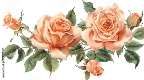 Delicate Watercolor Roses