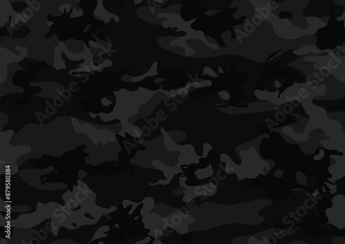 
camouflage black pattern vector texture, modern dark background
