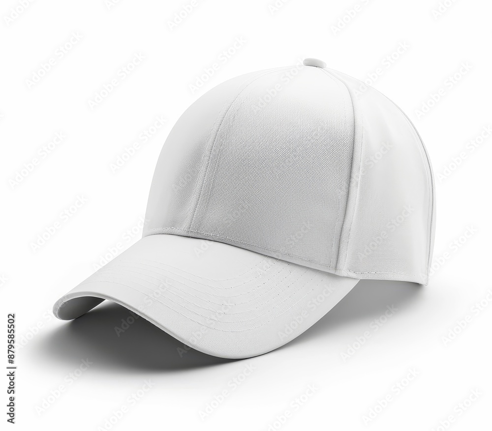 White baseball cap isolated on white background White baseball cap isolated on white background