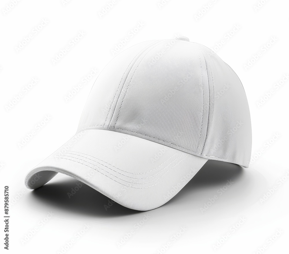 White baseball cap isolated on white background White baseball cap isolated on white background
