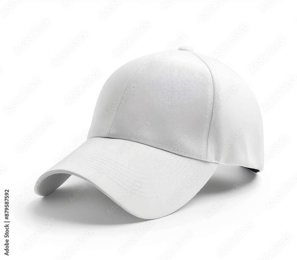 White baseball caps mockup on a white background White baseball caps mockup on a white background