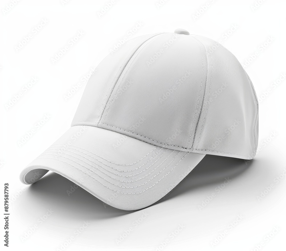 White baseball caps mockup on a white background White baseball caps mockup on a white background