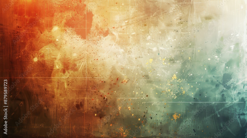 Naklejka premium I designed a medium format film background with heavy grain and dust as well as light leaks; industrial abstract graphic illustration design.
