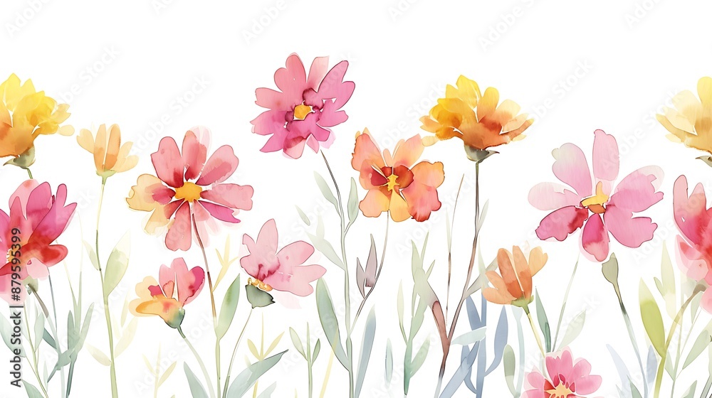 Watercolor Pink Daisy Bouquet Watercolor Pink Daisy Bouquet